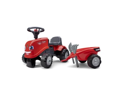 15286 falk odrazadlo 238c baby case ih cerveny s vleckou a lopatkou s hrablickami