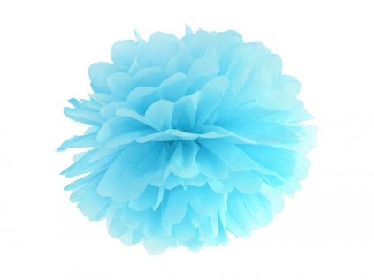 pompon nebeský modrý 25 cm