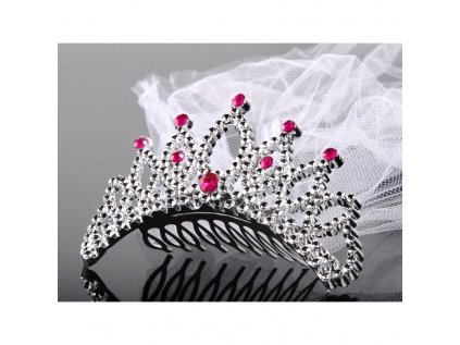 14074 korunka so zavojom a ruzovymi krystalikmi strieborna