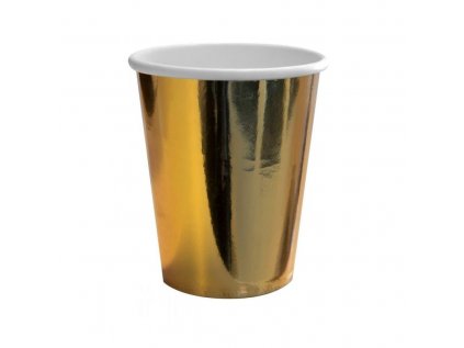 13519 zlate papierove party pohare 260ml 6ks