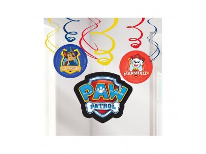 13663 zavesna spiralova dekoracia paw patrol 6ks