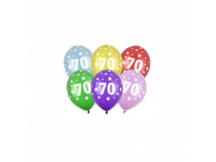15346 balon 30 cm 70 narodeniny metalicky mix