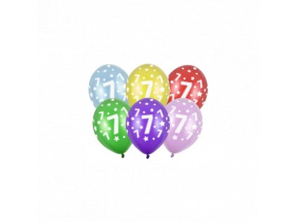 15373 balon 30 cm 7 narodeniny metalicky mix