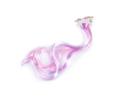 13879 pramienky vlasov so sponou jednorozec ruzovo biele