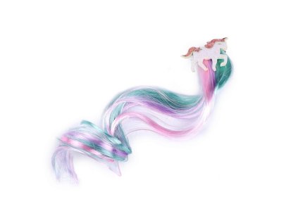 13888 pramienky vlasov so sponou jednorozec tyrkys