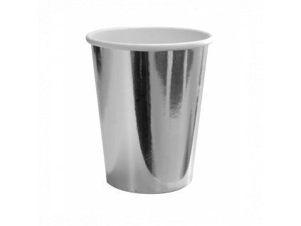 13522 strieborne papierove party pohare 260ml 6ks