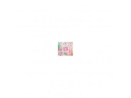 8464 vianocne servitky ruzove gule stromcek a jelencek 3 vrstve 33 x 33 cm 20 ks