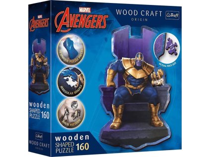 trefl drevene puzzle 160 dielikov thanos na trone disney marvel heroes 24337