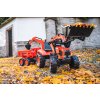 Falk šliapací traktor 2090W Kubota s prednou a zadnou lyžicou a prívesom