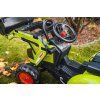 FALK Šliapací traktor 1010W Claas Axos s nakladačom, rýpadlom a vlečkou