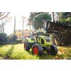 FALK Šliapací traktor 1010W Claas Axos s nakladačom, rýpadlom a vlečkou