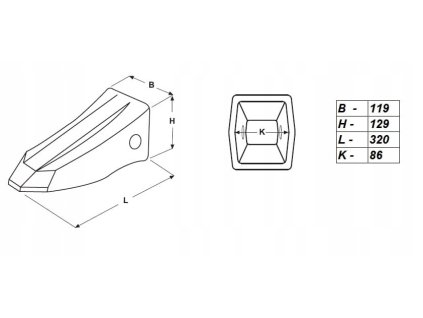 Zub lžíce CAT J400
