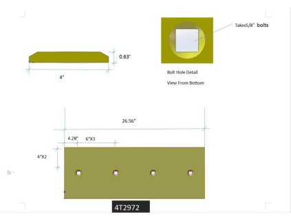 Středový břit CAT D4C D4E 4 otvory