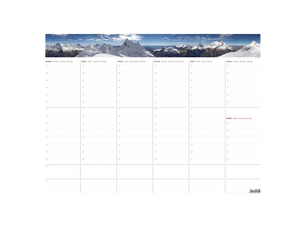 Týždenná plánovacia mapa A2+ čierna lišta