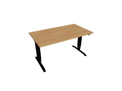 Pracovný stôl Motion, ZO, 3S, 140x61 - 128x80 cm, dub/čierna