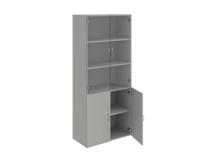 Policová skriňa Drive, 80x185x42 cm, sivá/sivá