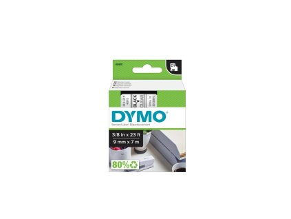 Samolepiaca páska Dymo D1 9 mm číra/čierna