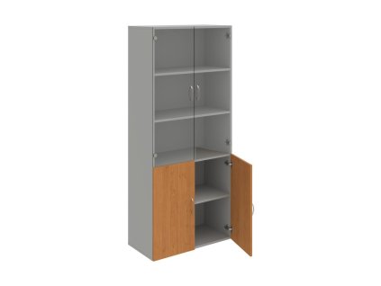 Policová skriňa Drive, 80x185x42 cm, jelša/sivá