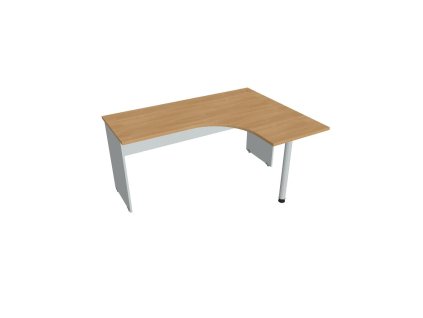 Pracovný stôl Gate, ergo, ľavý, 160x75,5x120 cm, dub/sivá