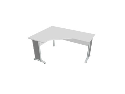 Pracovný stôl Cross, ergo, pravý, 160x75,5x120 cm, biela/kov