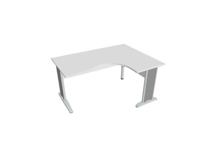 Pracovný stôl Cross, ergo, ľavý, 160x75,5x120 cm, biela/kov