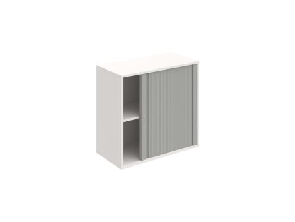 Policová skriňa Drive, zámok, 80x74x40 cm, sivá/biela