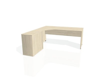 Pracovný stôl Gate, ergo, pravý, 180x75,5x200 cm, agát/agát