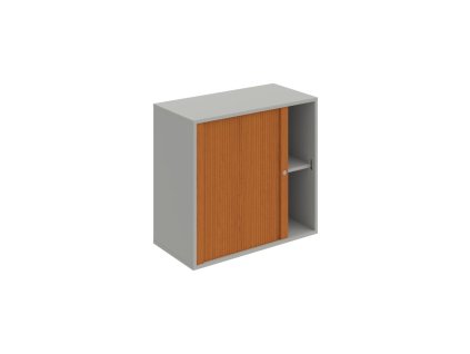 Policová skriňa Drive, zámok, 80x74x40 cm, čerešňa/sivá