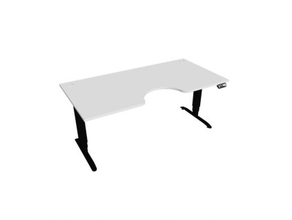 Pracovný stôl Motion Ergo, PO, 3S, 180x61-128x90 cm, biela/čierna