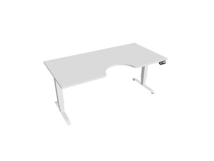 Pracovný stôl Motion Ergo, PO, 3S, 180x61-128x90 cm, biela/biela