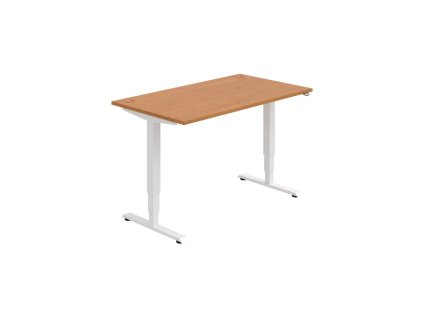 Pracovný stôl RUN, ZO, 3S, 140x64,5-130,5x80 cm, jelša/biela