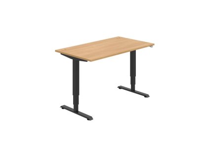 Pracovný stôl RUN, ZO, 3S, 140x64,5-130,5x80 cm, dub/čierna