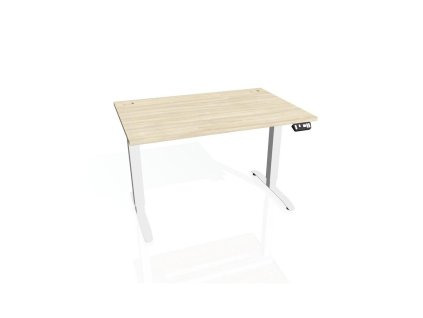 Pracovný stôl Motion, PO, 2S, 140x70,5-120,5x80 cm, agát/biela