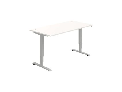 Pracovný stôl RUN, ZO, 3S, 160x64,5-130,5x80 cm, biela/sivá