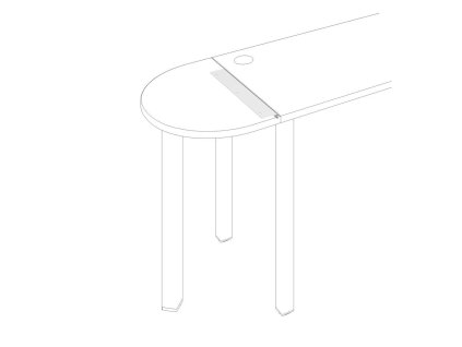 Spájací uholník Uni pre stoly 60 cm