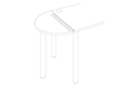 Spájací uholník Uni pre stoly 80 cm