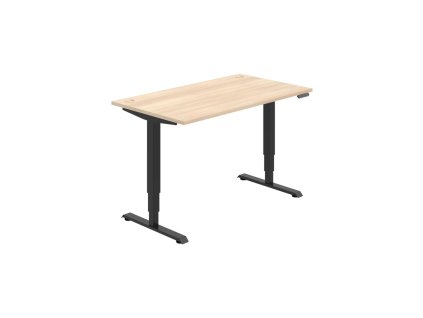 Pracovný stôl RUN, PO, 3S, 140x64,5-130,5x80 cm, agát/čierna