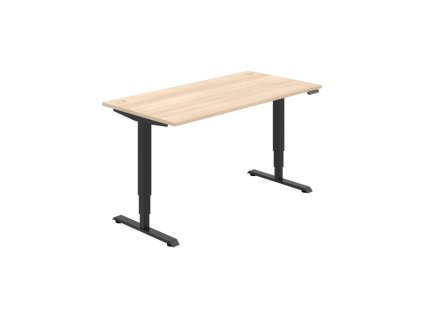 Pracovný stôl RUN, PO, 3S, 160x64,5-130,5x80 cm, agát/čierna