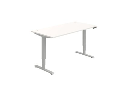 Pracovný stôl RUN, PO, 3S, 160x64,5-130,5x80 cm, biela/sivá