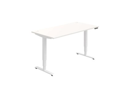 Pracovný stôl RUN, PO, 3S, 160x64,5-130,5x80 cm, biela/biela