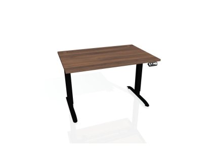 Pracovný stôl Motion, PO, 3S, 140x61 - 128x80 cm, orech/čierna