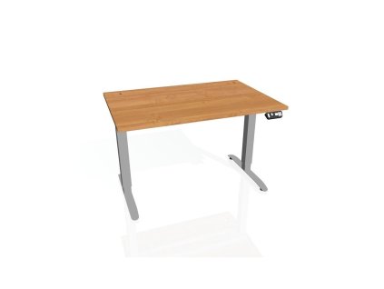 Pracovný stôl Motion, PO, 3S, 160x61-128x80 cm, jelša/sivá