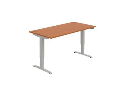 Pracovný stôl Motion, PO, 3S, 160x61-128x80 cm, čerešňa/sivá