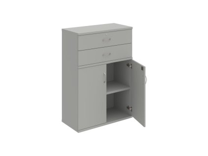 Policová skriňa Strong, zámok, 80x115,2x40 cm, sivá/sivá