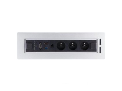 Zásuvkový elektr. otočný panel Vault V014, strieborný