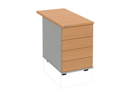 Kontajner Hobis, 40x60x80 cm, bezúchytkové otváranie, buk/sivý