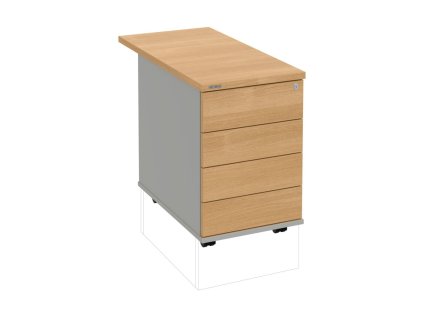 Kontajner Hobis, 40x60x80 cm, bezúchytkové otváranie, dub/sivý