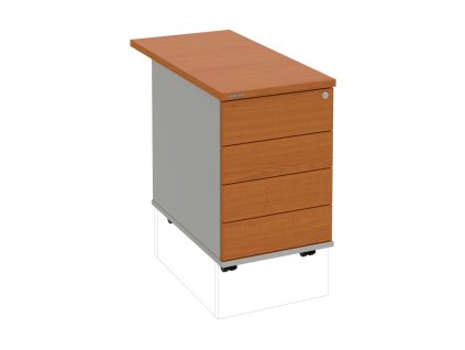 Kontajner Hobis, 40x60x80 cm, bezúchytkové otváranie, čerešňa/sivý