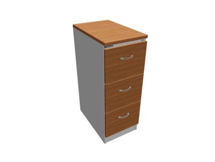 Trojzásuvková kartotéková skriňa OP, 41,6x104x64 cm, jelša/sivá