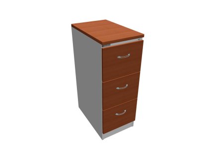 Trojzásuvková kartotéková skriňa OP, 41,6x104x64 cm, čerešňa/sivá